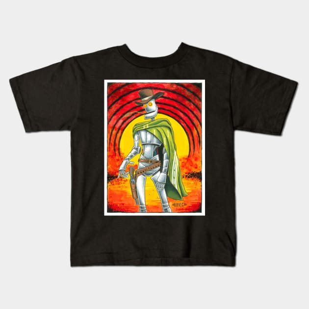 Cowbot Gunslinger Kids T-Shirt by Stolencheese